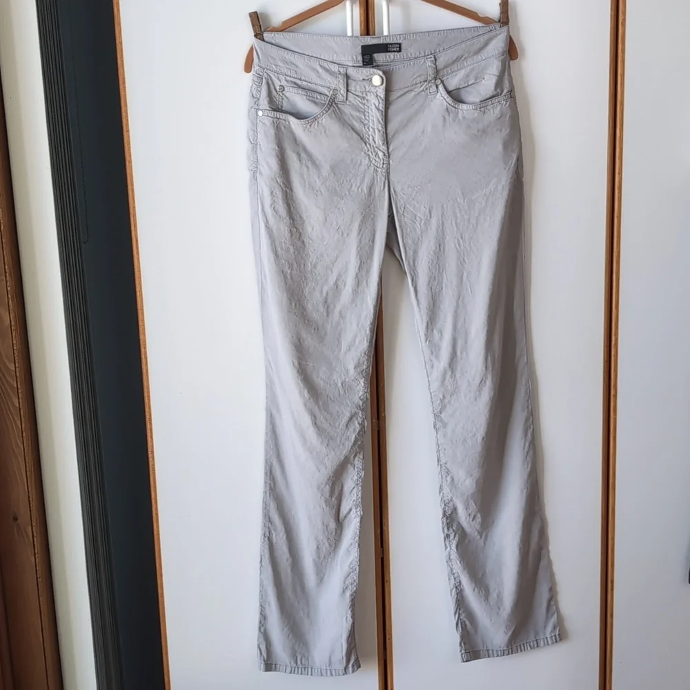 Eileen Fisher Viscose Linen Straight Jean Pants 6